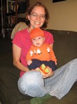 The Halloween pumpkin spends time with his aunt Ellen. Taken on October 31st, 2007