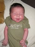 In the middle of a workout, obviously - so he can be 'Macho just like daddy'. Taken on August 27th, 2007