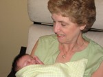 Enjoying some time with Grammy. Taken on September 6th, 2007
