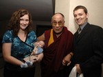 Geoffrey takes a nap while Betsy and Paul are honored by the Dalai Lama. Taken on October 19th, 2007